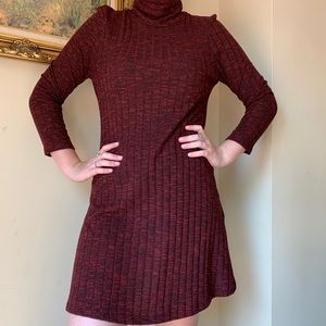 long sleeve turtle neck dress
